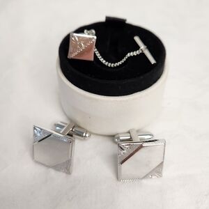 Silver Cufflinks & Tie Pin
